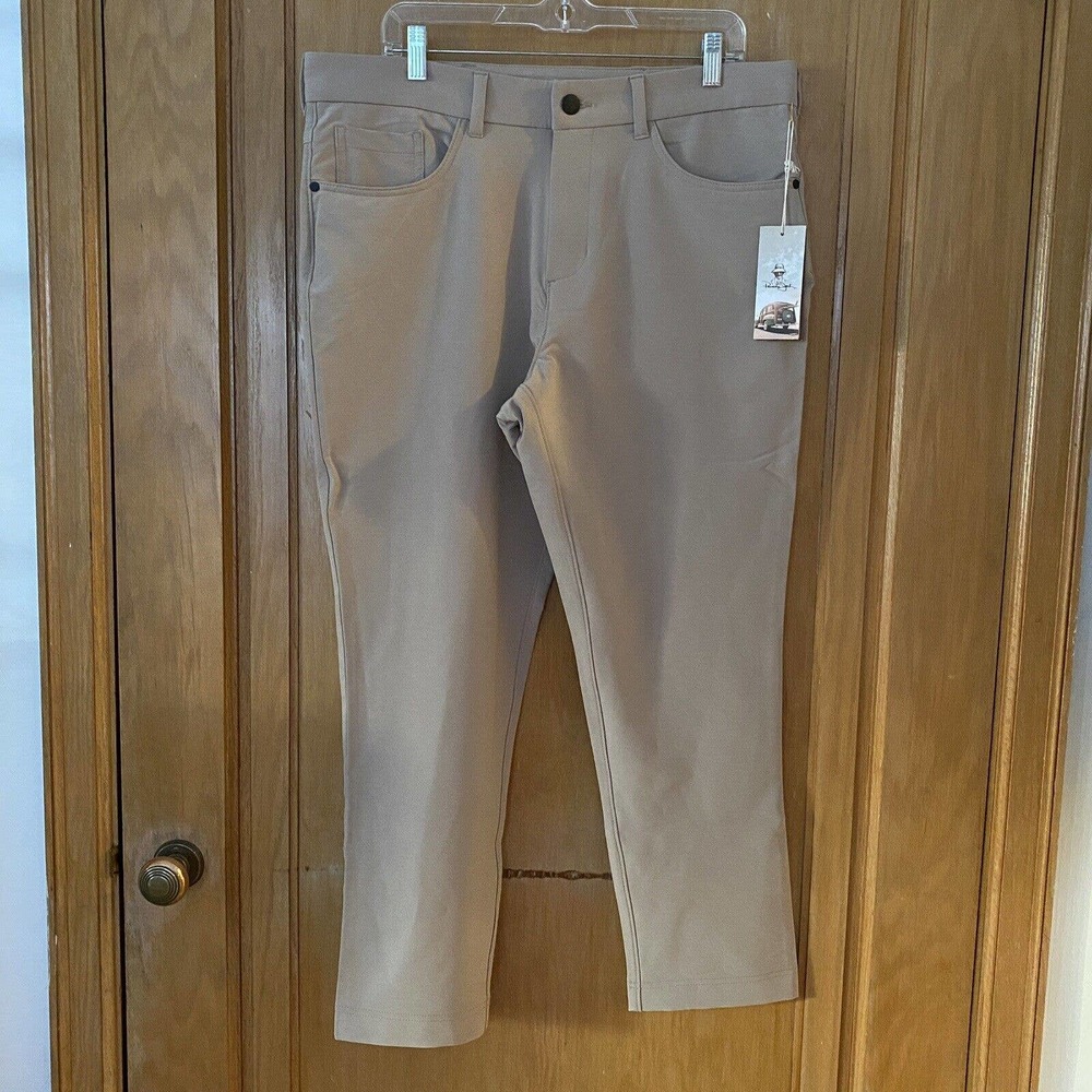 Panama Jack Mens Comfort Pants Size 36 x 30 Beige Polyester Stretch